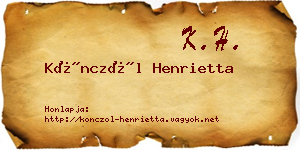 Könczöl Henrietta névjegykártya